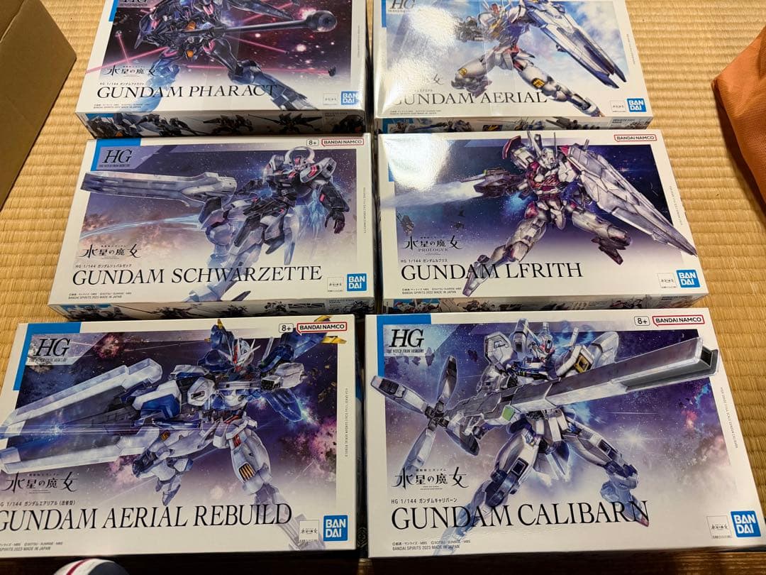 水星の魔女プラモデル6体＋フライトユニット新品、未開封