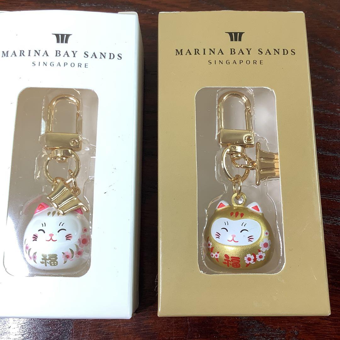 【開運】シンガポール マリーナベイサンズ 水琴鈴 招き猫 金 銀 非売品 水琴窟