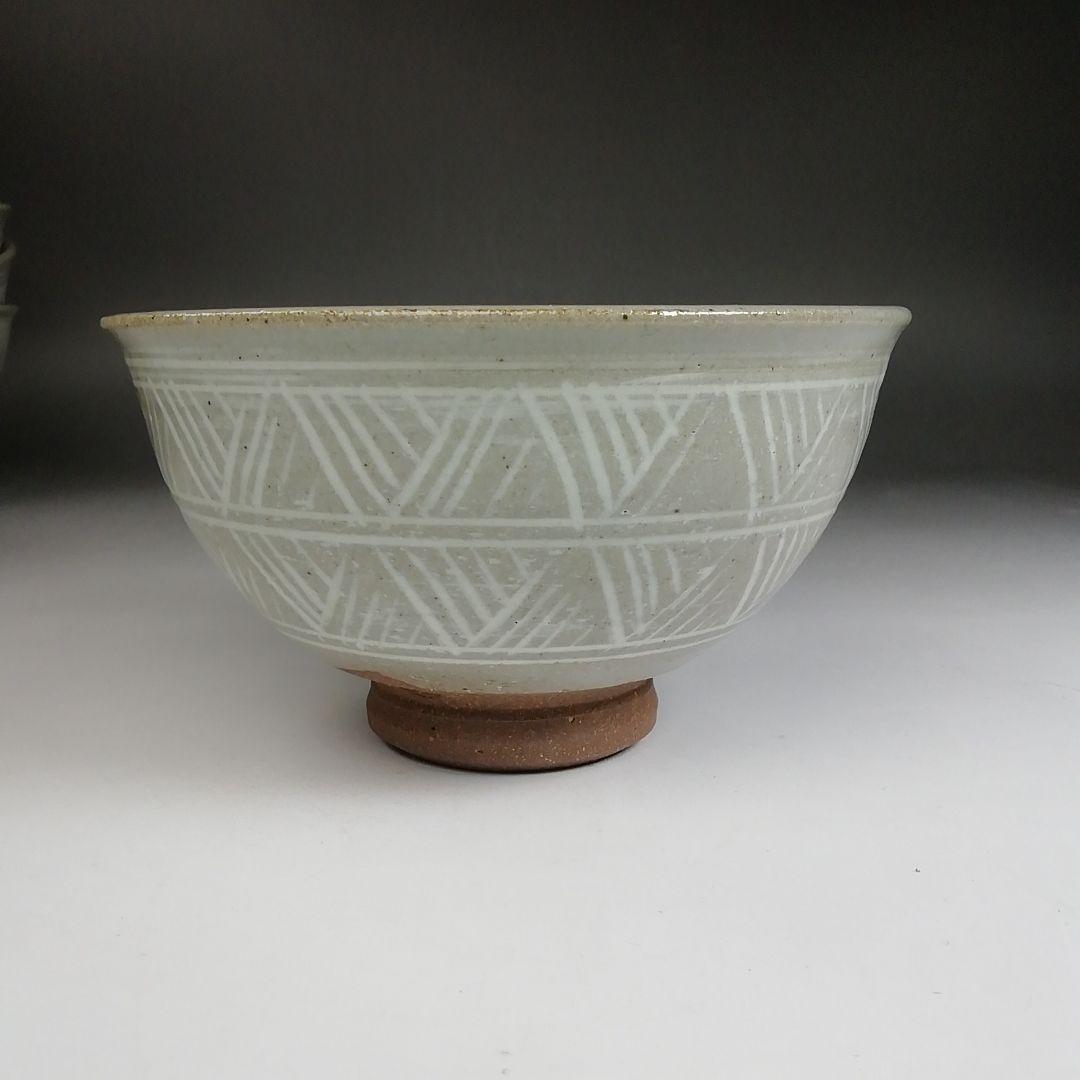 Ｔ９２０　数茶碗　十客『三島　数茶碗』『阿漕窯　翠峯 造』　共箱　茶道具