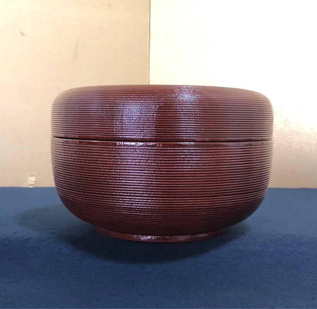 《R》輪島塗 糸目 食籠 喰籠 菓子器 塗師 静峰 共布 共箱 260116き4