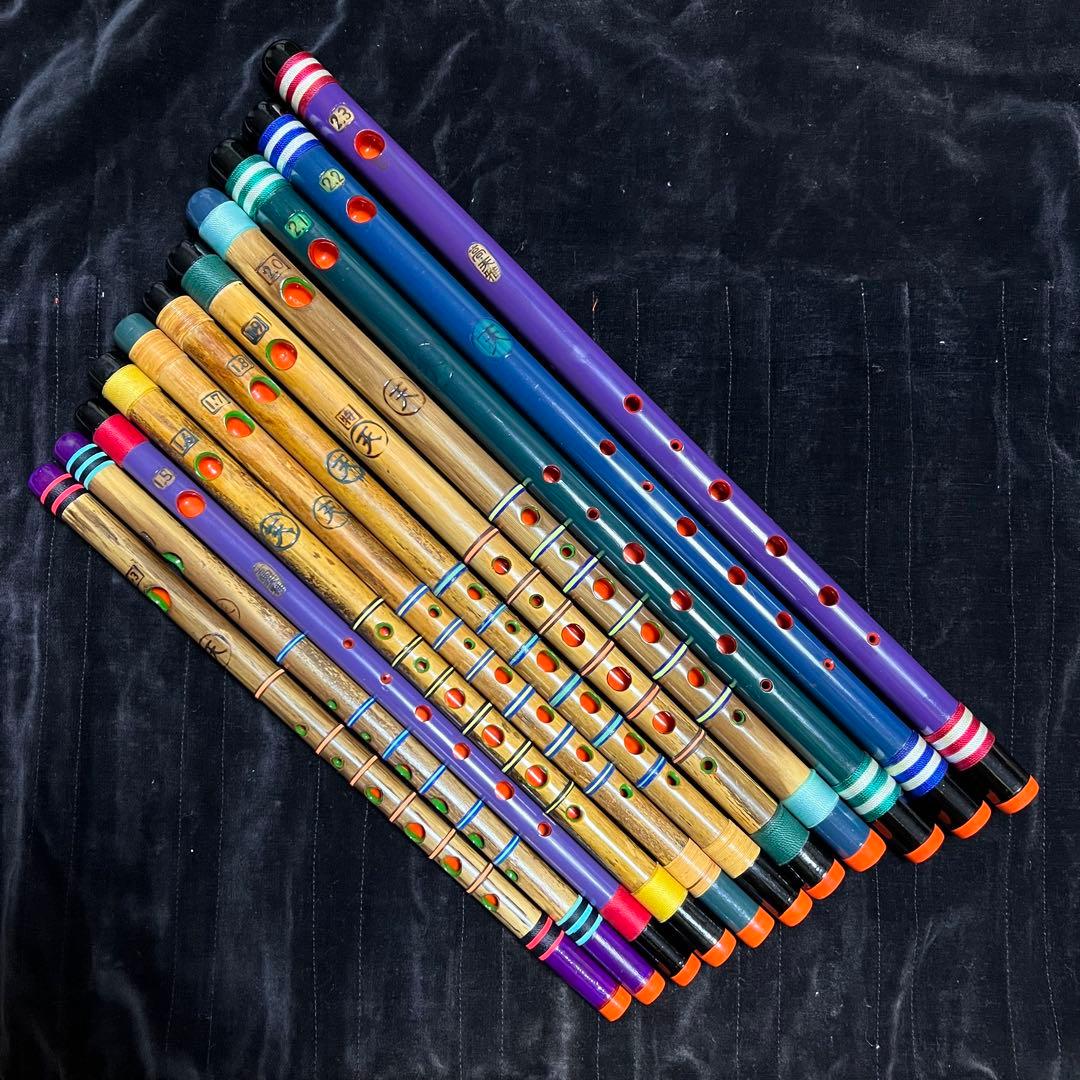 篠笛 天雅笛11本まとめ売り 笛師【武田天雅】 笛収納袋付
