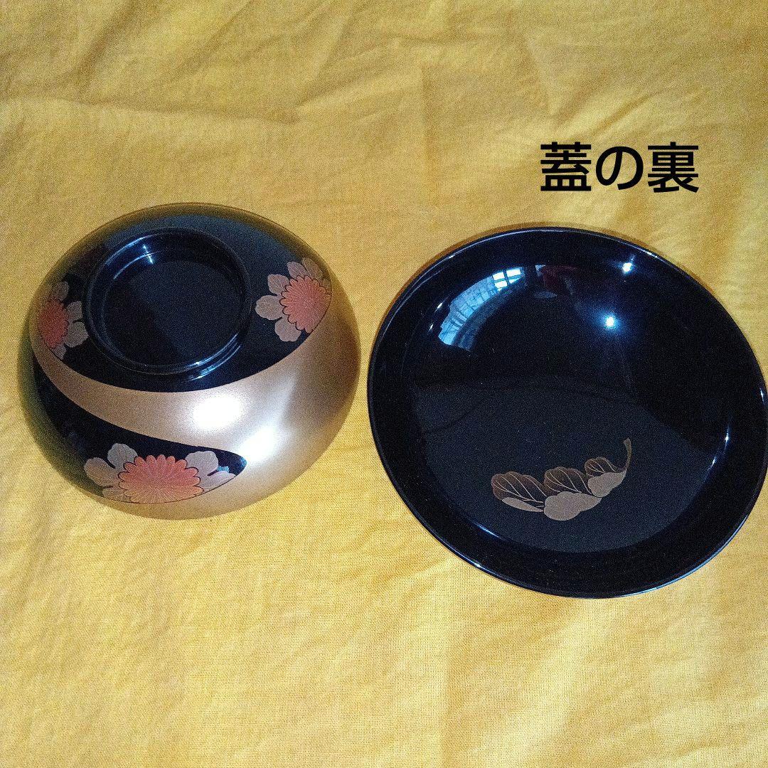 輪島塗　蓋付吸物椀　雪月花蒔絵 ５客