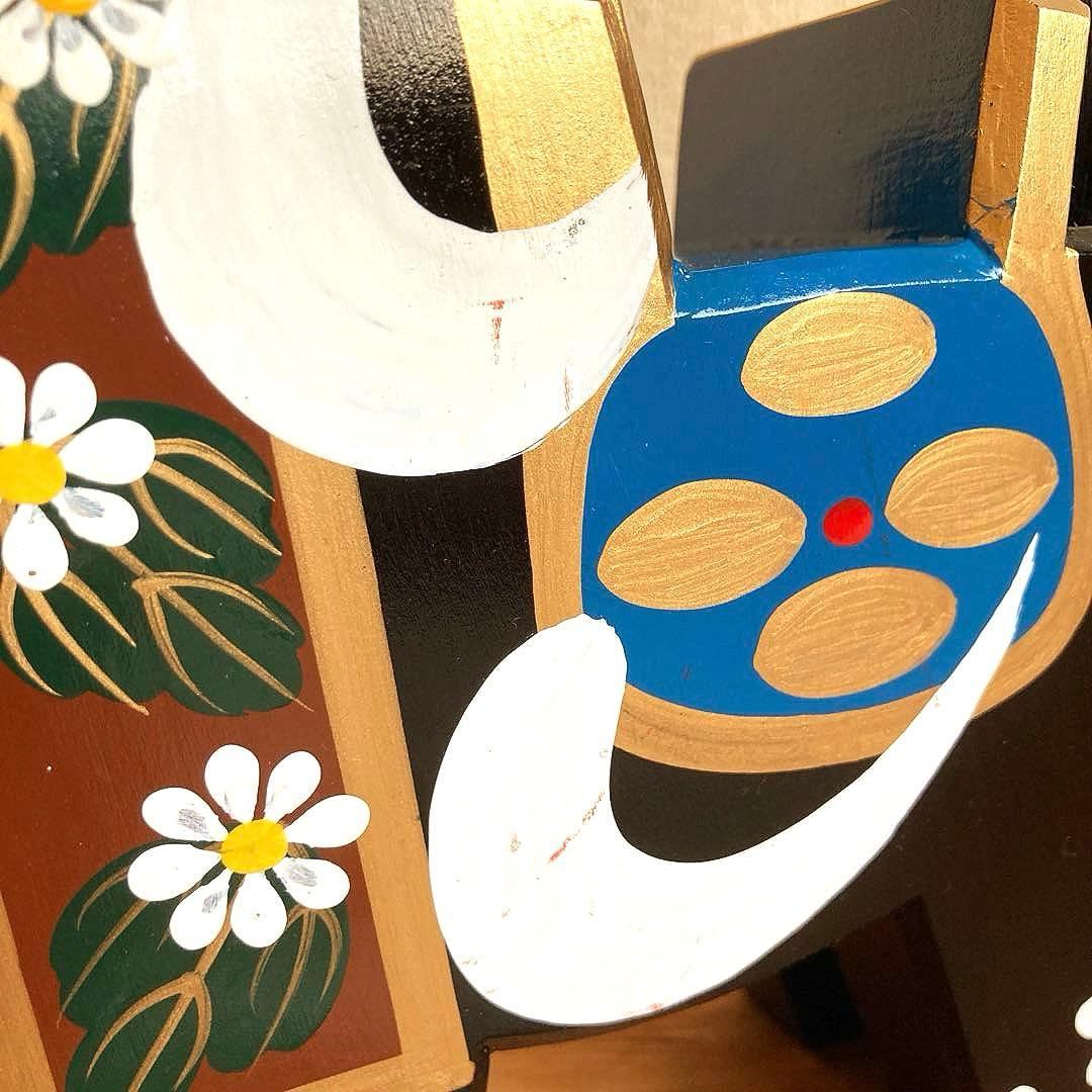 アンティーク八幡馬　約24cm　八戸郷土玩具　赤黒2体セット