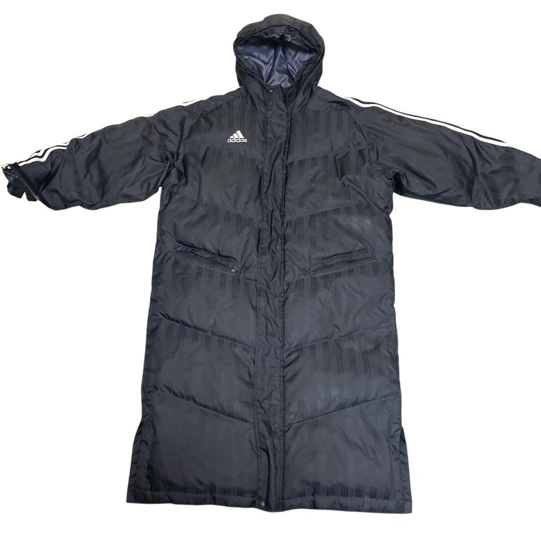 adidas アディダス M ロングダウンコート ベンチコート ブラック