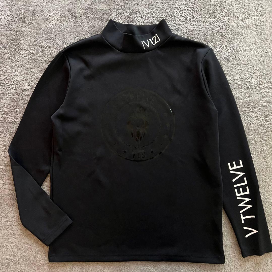 V12 ヴィトゥエルブ 現行　モックネック　長袖シャツ　ハイネック　ブラック　黒