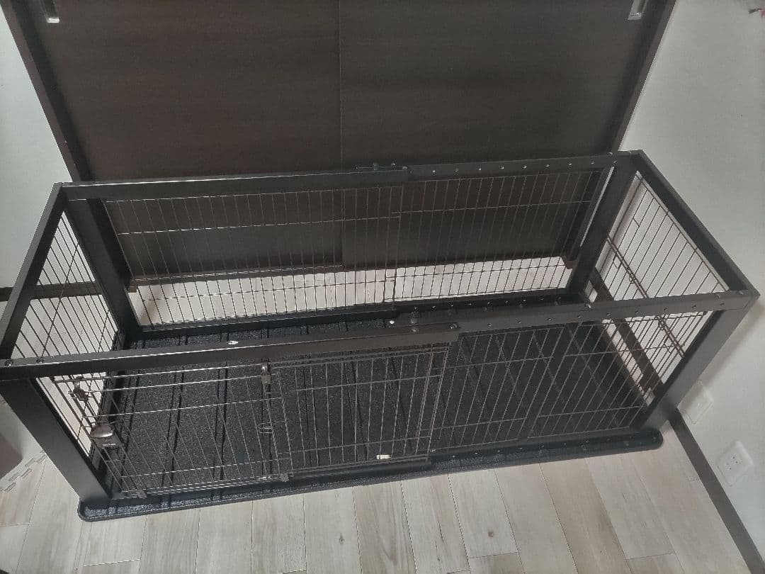 リッチェル 木製スライドペットサークル レギュラー＆仕切り ダークブラウン