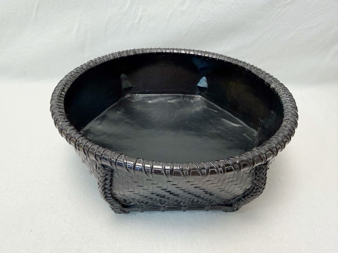 未使用 茶道具 唐物写六角 炭斗 炭入 炭点前元箱