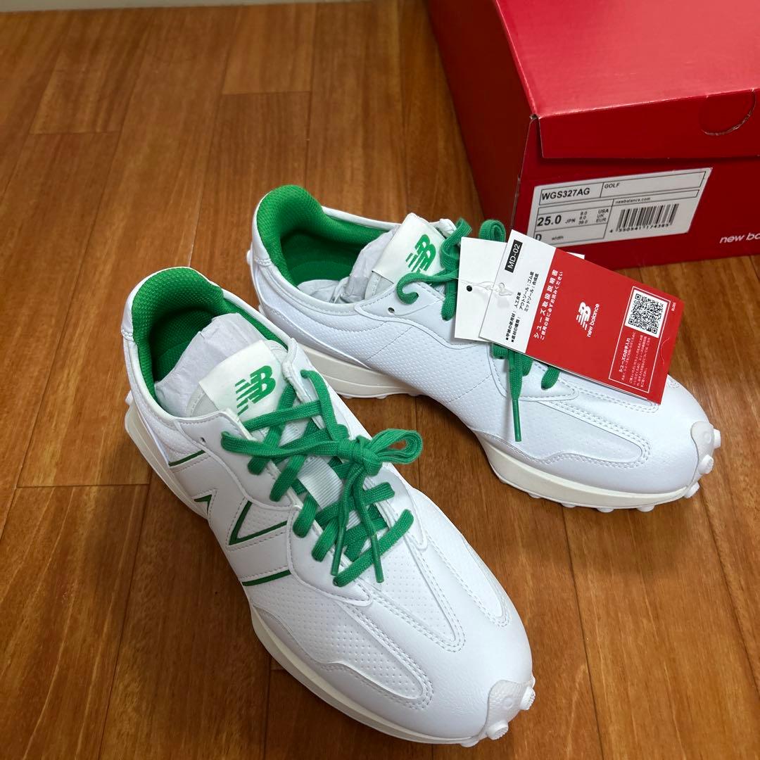 ニューバランスWGS327AG 25.0cm ホワイト/グリーン