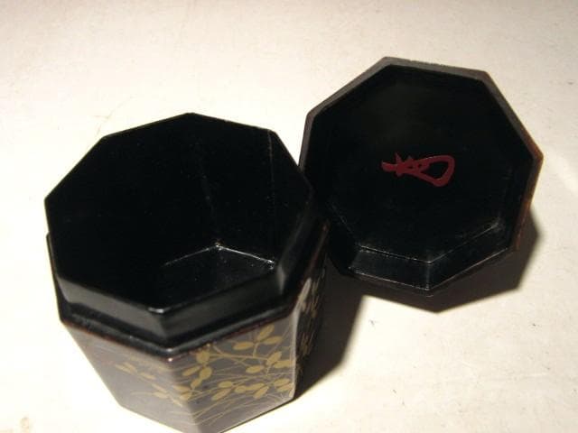 ☆飛来一閑　萩に雁八角棗☆裏千家十四代淡々斎花押☆u479