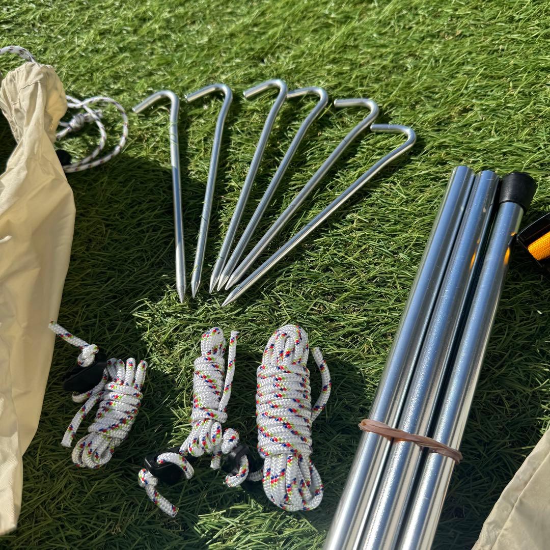 未使用 スノーピーク ライトタープペンタ アイボリー ポール付