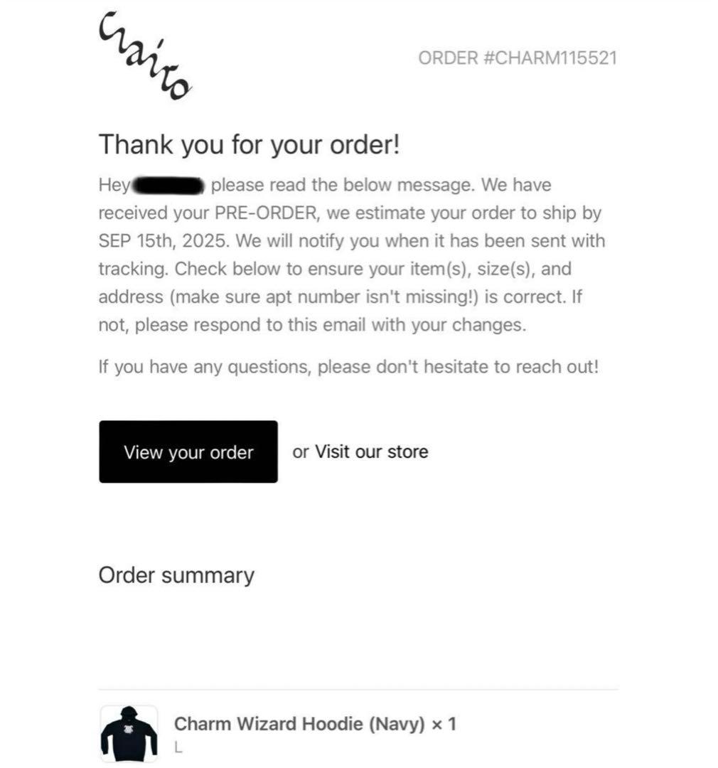 Clairo Charm パーカー L 新品未開封