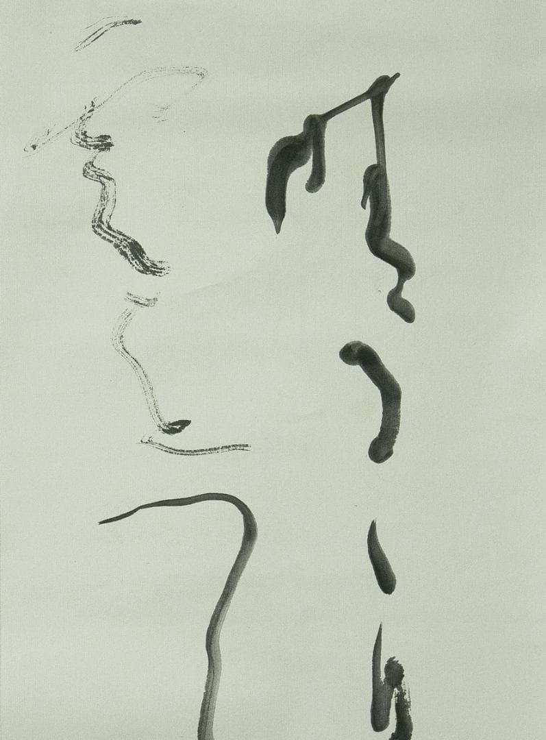 掛軸-1758　大橋曽水　2行書　高井几董句　共箱　書家