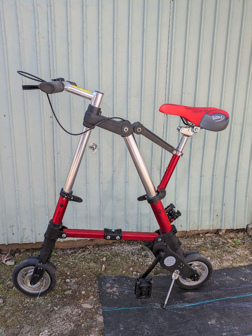 折りたたみ自転車 レッド