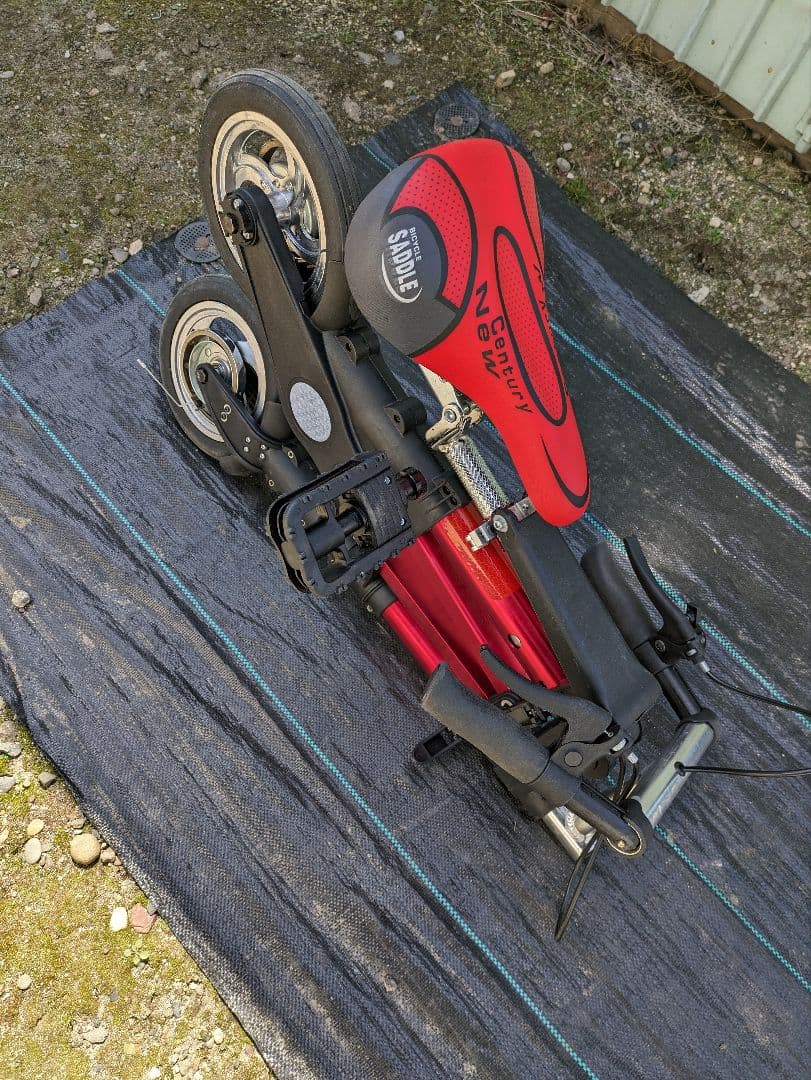 折りたたみ自転車 レッド