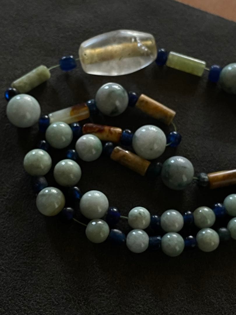 水晶棗玉・瑪瑙管玉・砡玉・とんぼ玉他 首飾り ネックレス　古墳時代