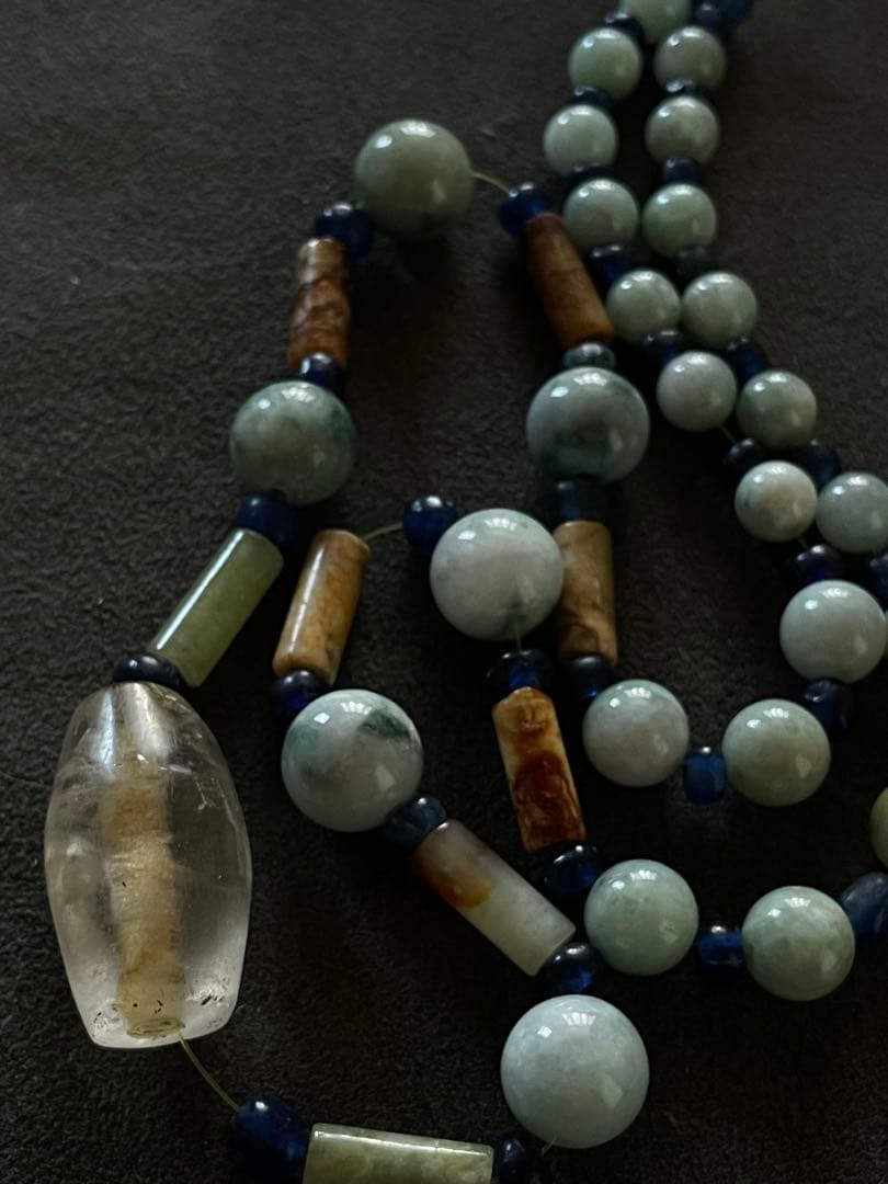 水晶棗玉・瑪瑙管玉・砡玉・とんぼ玉他 首飾り ネックレス　古墳時代