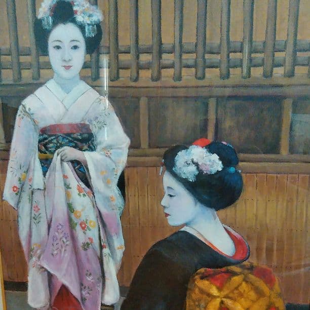 絵画　舞妓　油絵　20号　肉筆画