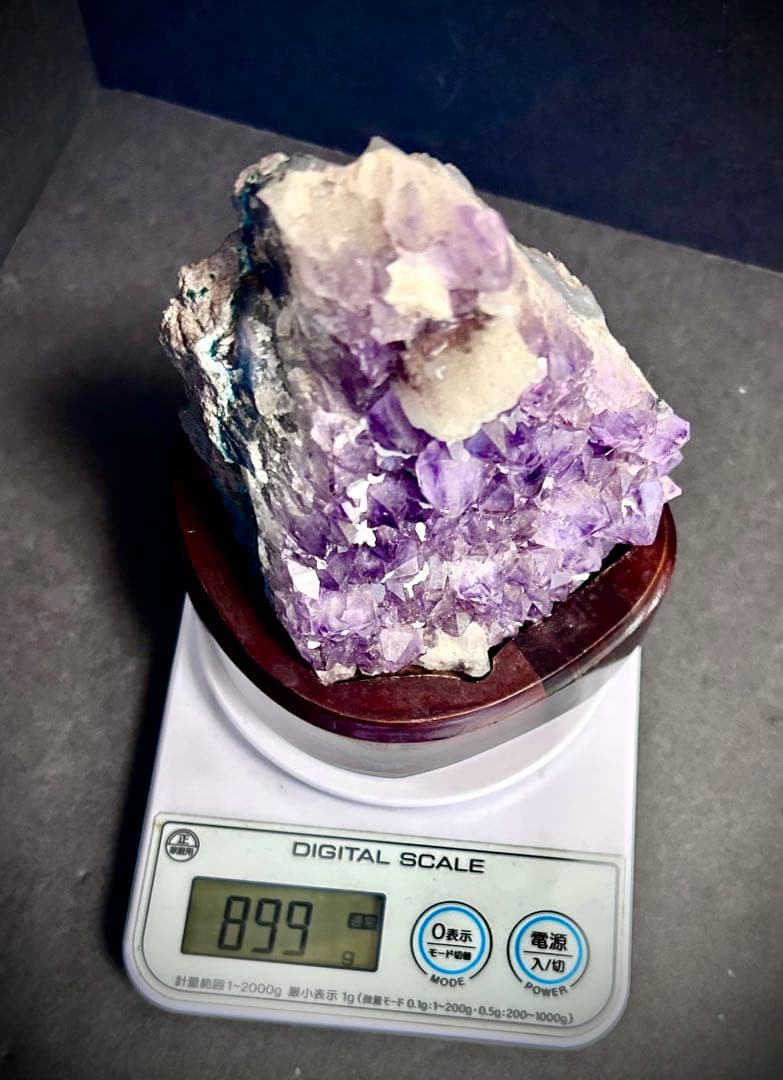 一点物 ファントムアメジストクラスター（紫水晶） 台座付き