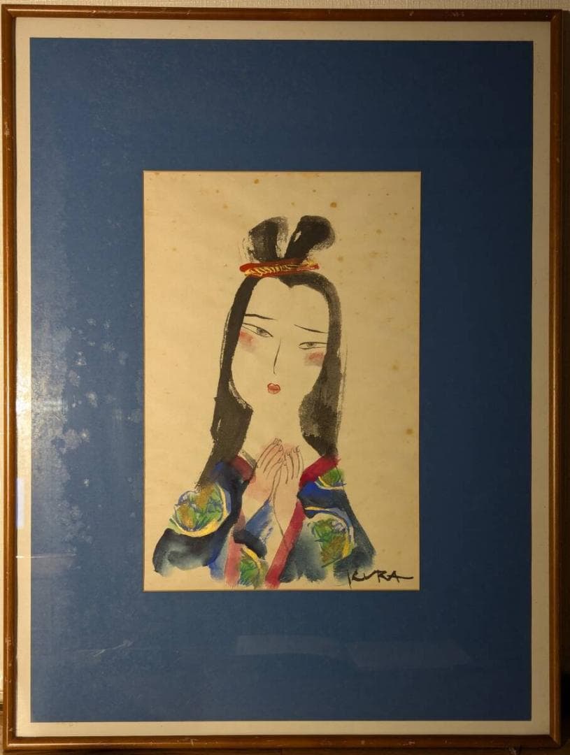 【真作】絵画　日本画6号　美人画　優美な女性表現　インテリアアート　Y145