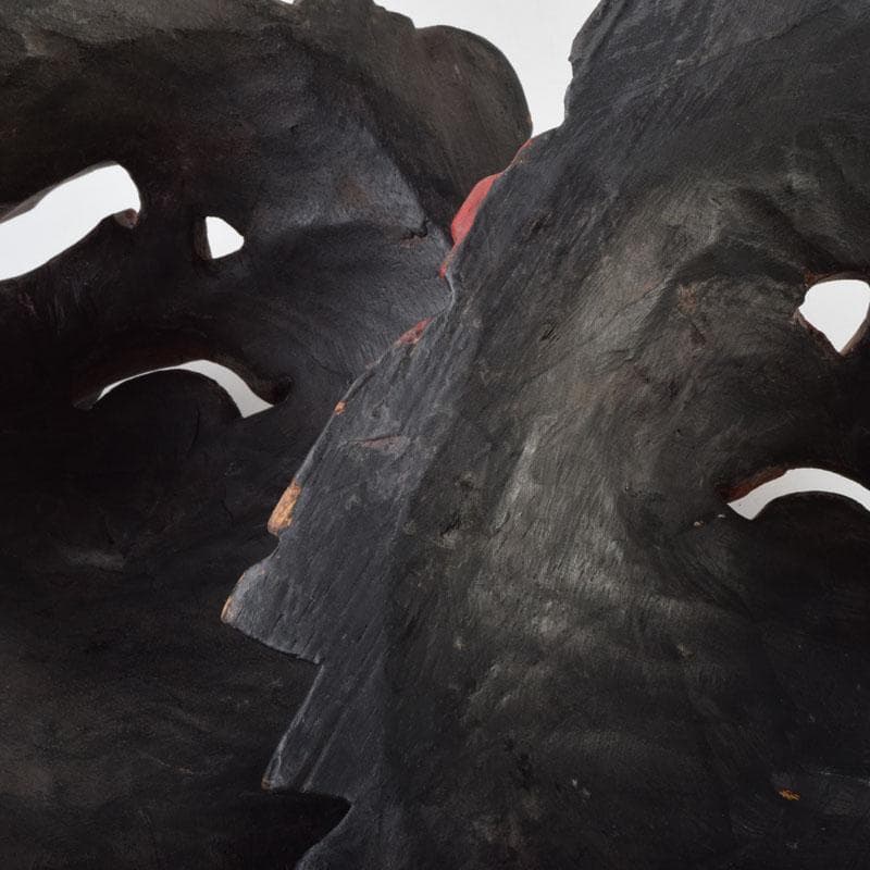 バリ島　インドネシア　木彫彩色　バロン　面　壁飾　一双　V　9089