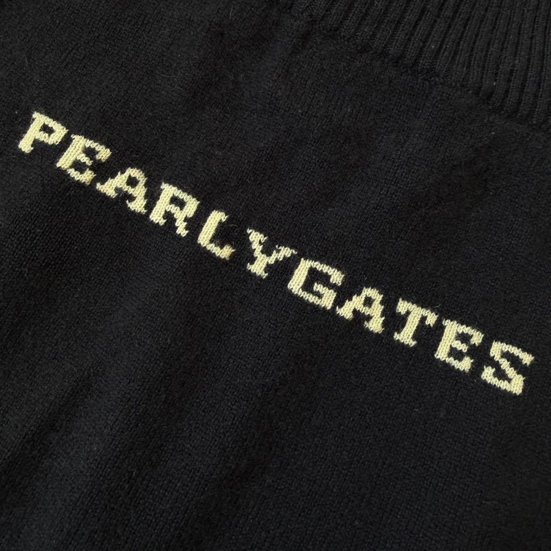 カシミヤ素材　パーリーゲイツ　ニット　紺　M〜L相当　ハーフジップ　セーター　5