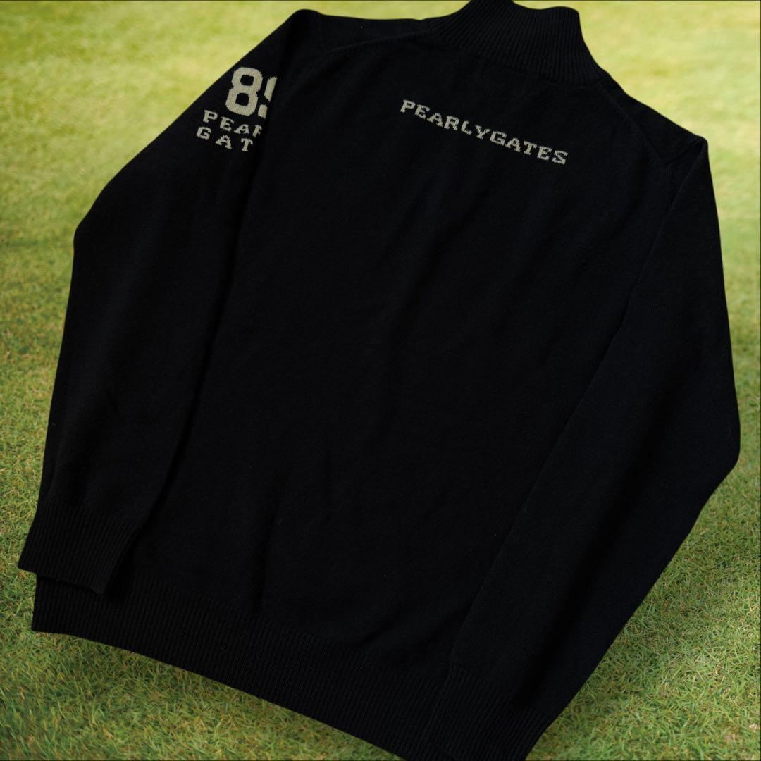 カシミヤ素材　パーリーゲイツ　ニット　紺　M〜L相当　ハーフジップ　セーター　5