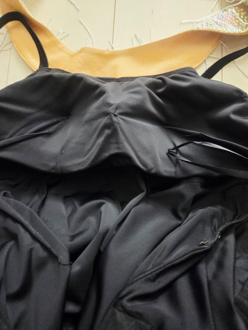 シンプル ブラックドレス スタンダードドレス 社交ダンス　トライアル