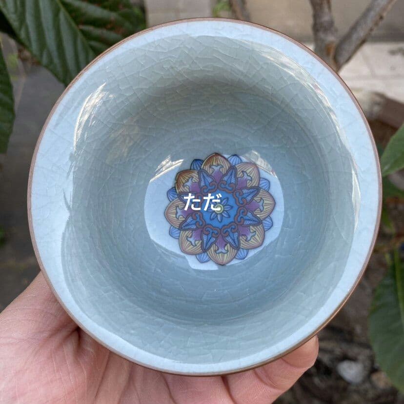 景徳鎮 陶磁器 百子図三才蓋碗 湯飲み 煎茶器 茶道具 新品未使用