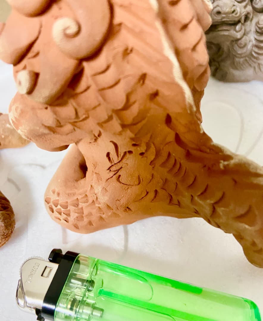 タイムサービス新垣光雄シーサー【龍　サイン入り】