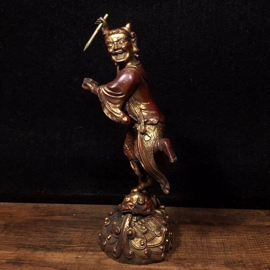 銅器 魁星点斗仏像 家内 仏堂供養 鎮宅 辟邪 開運 風水 招財 置物 工芸品