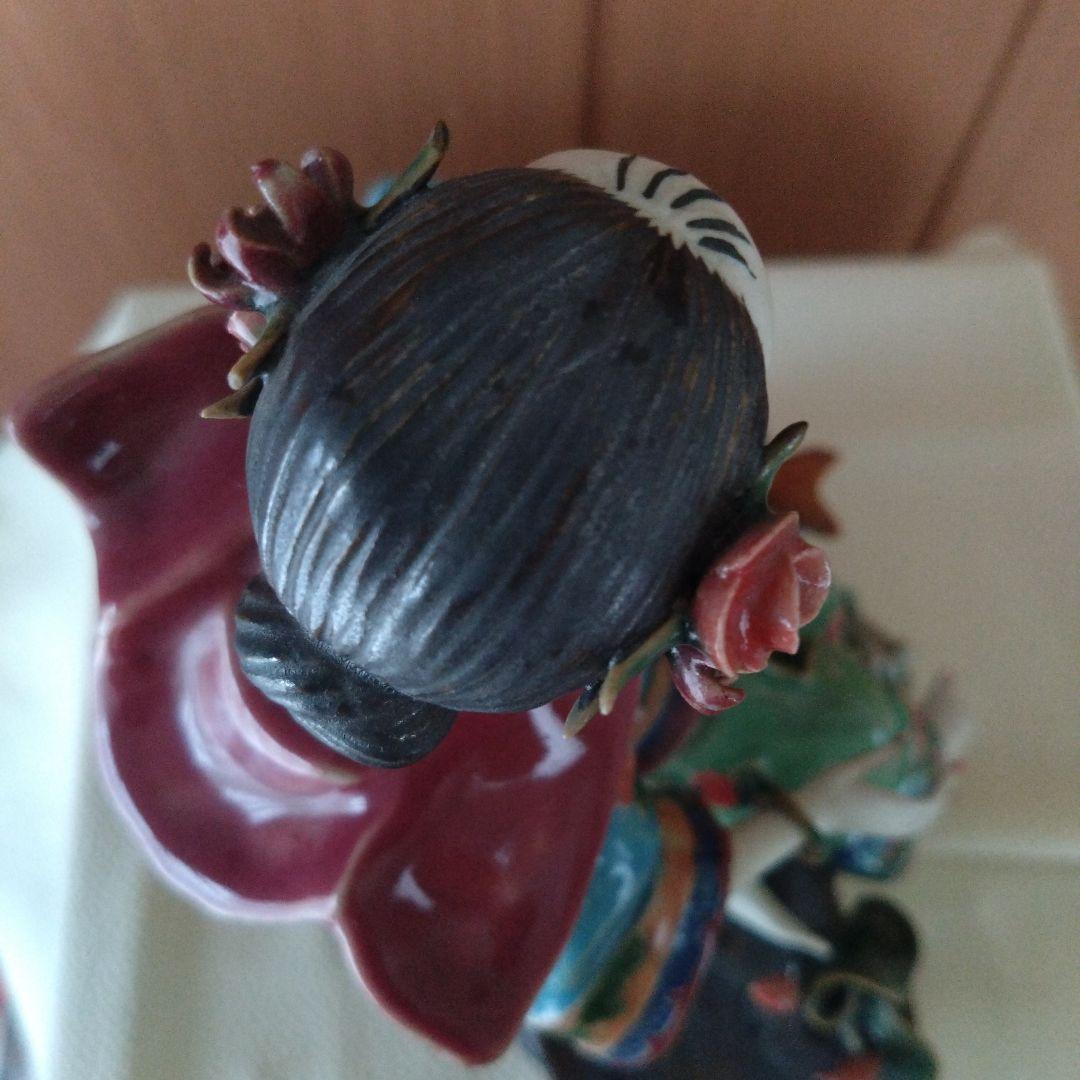 中国　陶器 少女像 人形　フィギュア