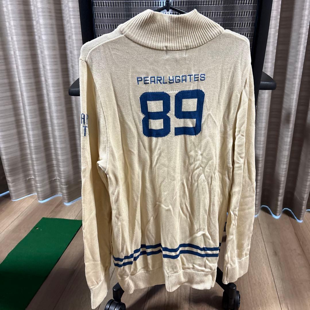 パーリーゲイツ クリーム色 ジップアップセーター 89