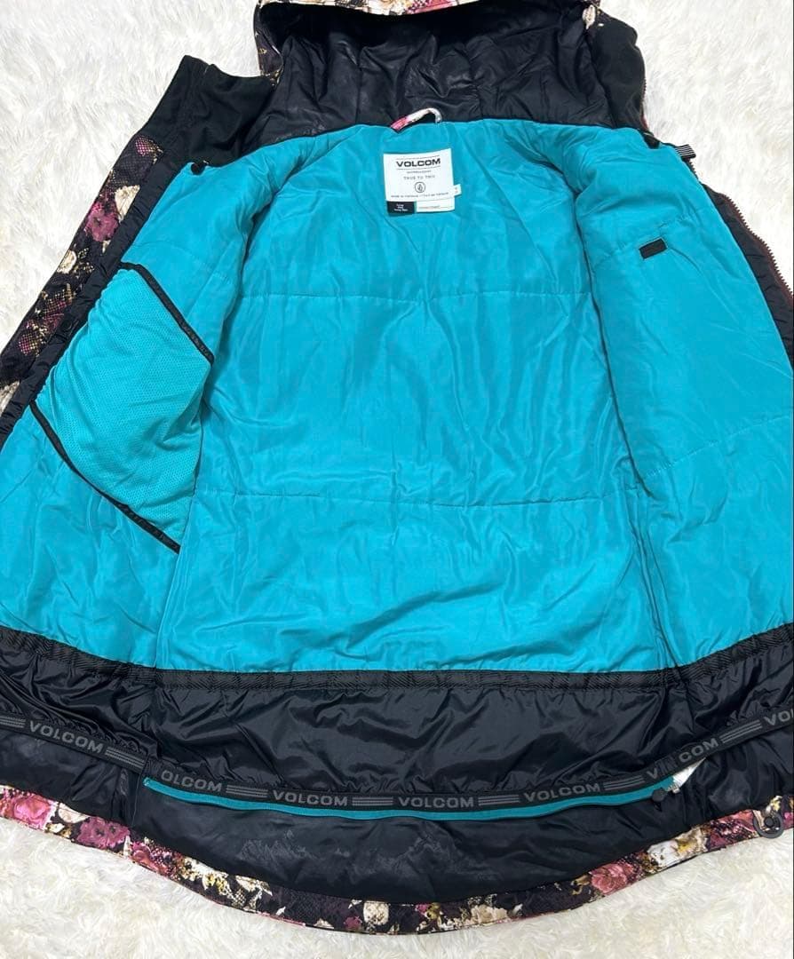 美品　VOLCOM　スノーボードウェア　ジャケット　花柄　M　レディース