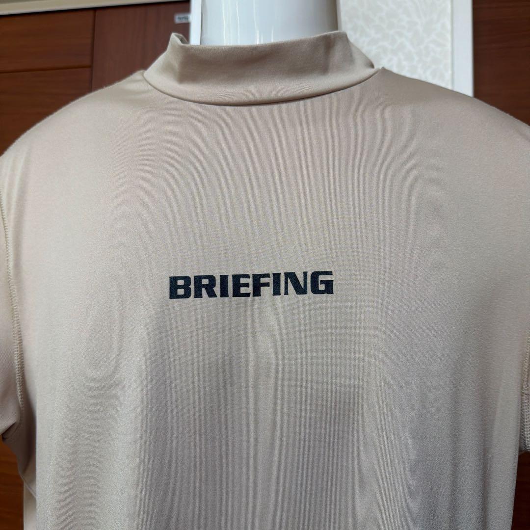 BRIEFING ブリーフィング モックネックTシャツ L ベージュ