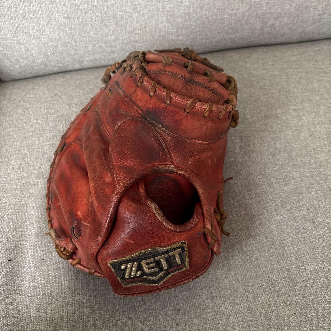 ZETT 赤 キャッチャーミット硬式用　中村モデル