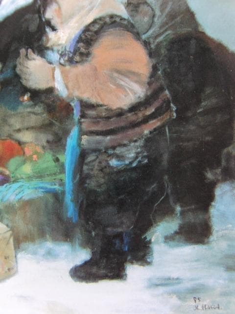 原義行、商談、希少な画集より、新品高級額・額装付、状態良好