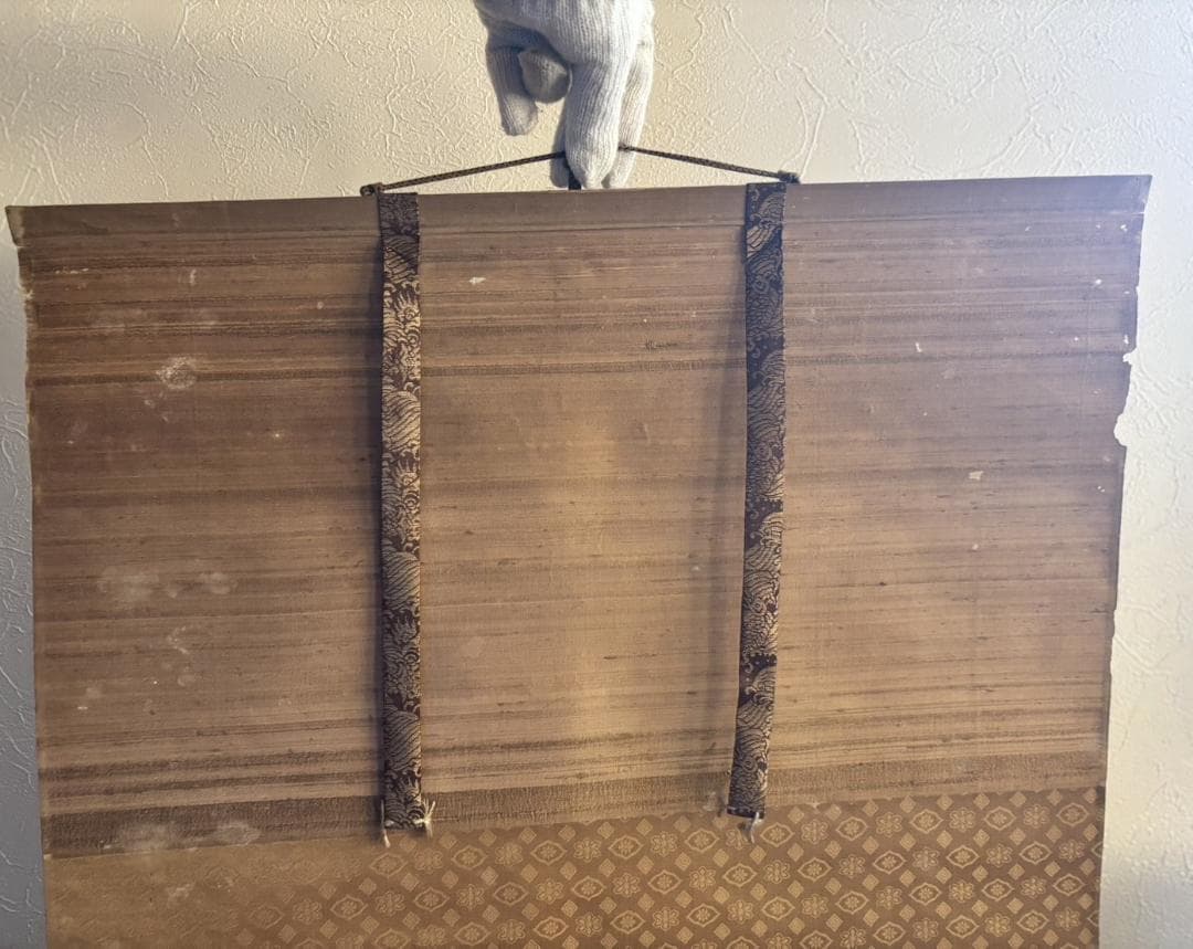 掛け軸 景文之筆 雪中花鳥之図