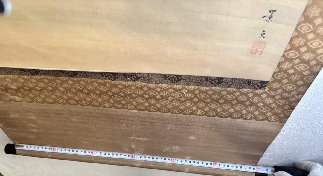 掛け軸 景文之筆 雪中花鳥之図