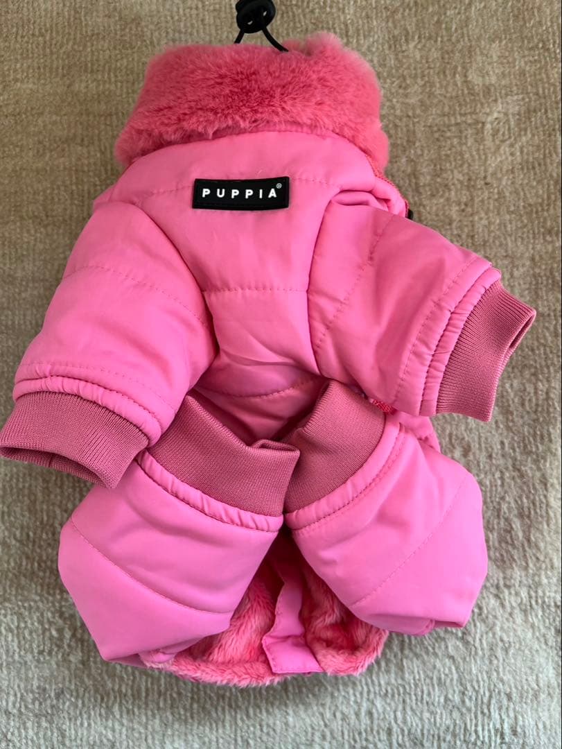 ［puppia］防寒ジャンプスーツ ピンク 冬服 犬服 Mサイズ