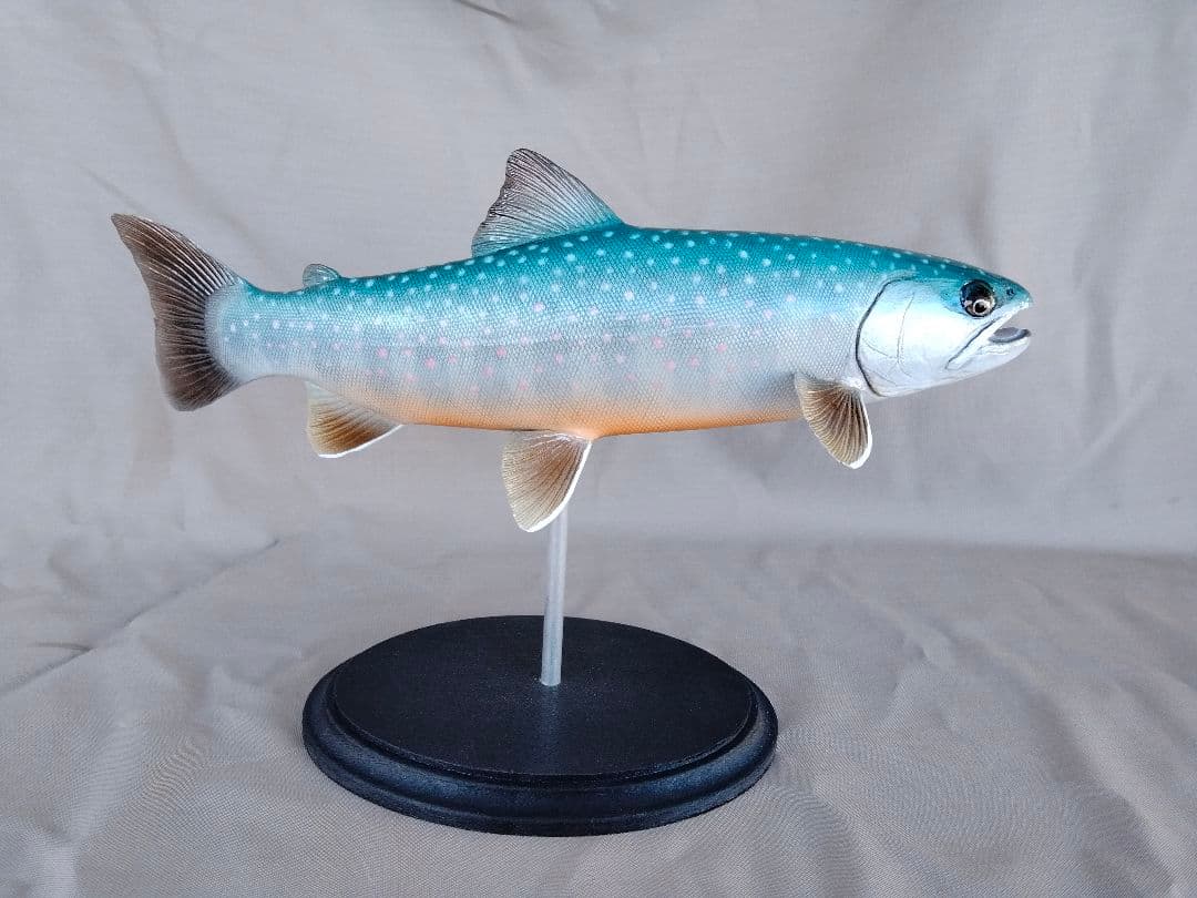 ハンドメイド　27cmミヤベイワナ　フィギュア　レプリカ　オブジェ　ルアー　釣り