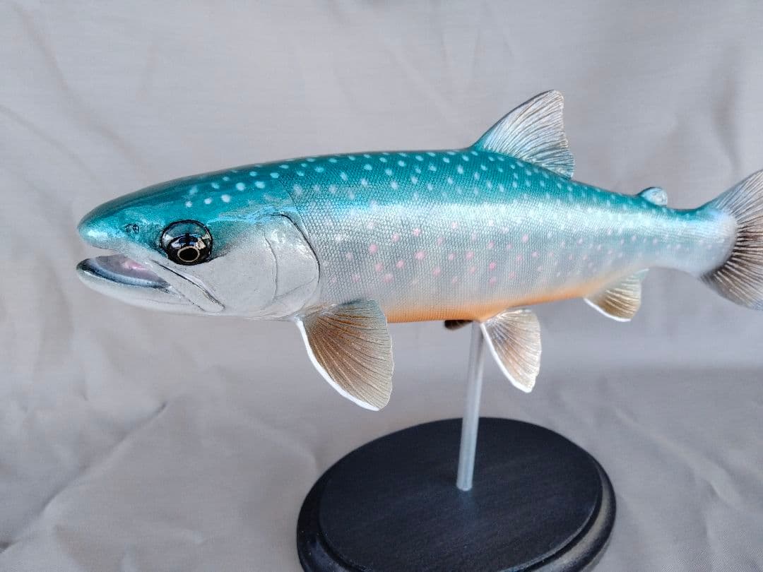 ハンドメイド　27cmミヤベイワナ　フィギュア　レプリカ　オブジェ　ルアー　釣り