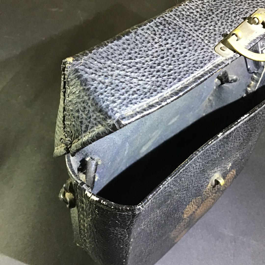 火縄銃玉入れ、早合　九曜紋金唐革押　家紋　江戸時代