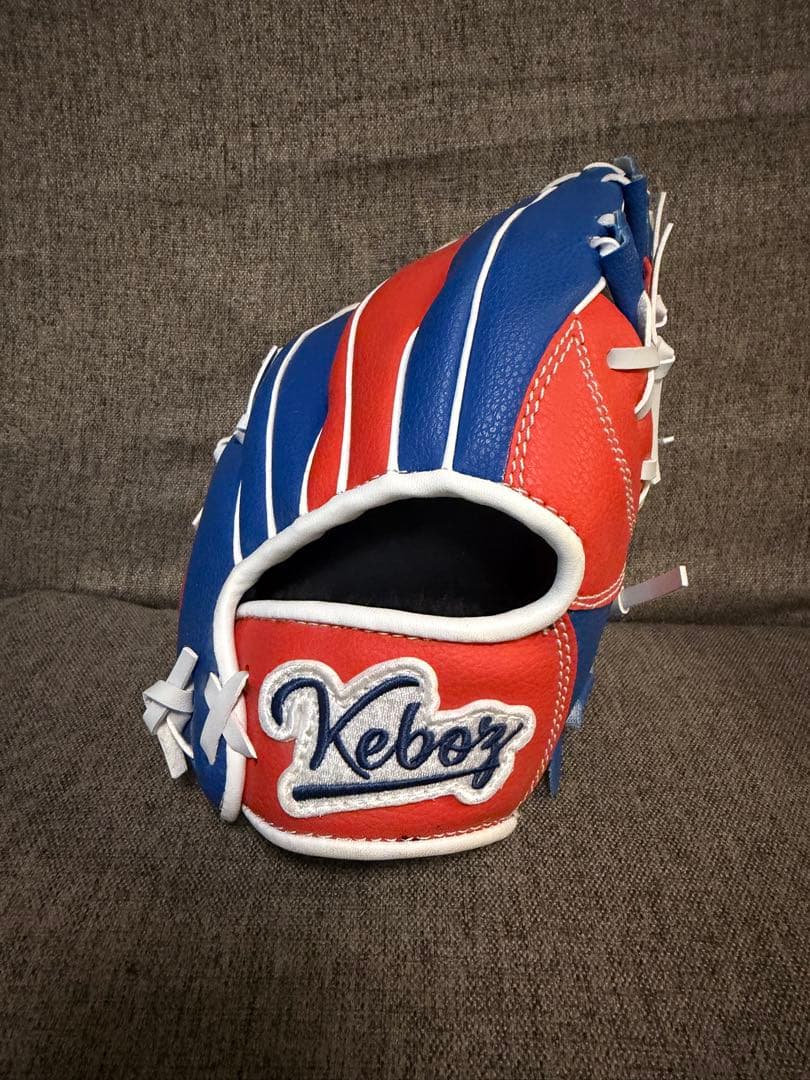 Keboz 青赤 ストライプ 野球グローブ