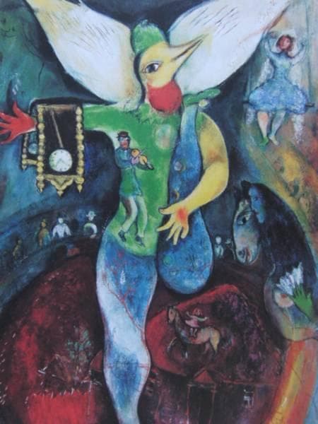 シャガール、曲芸師、希少画集画、新品高級額付