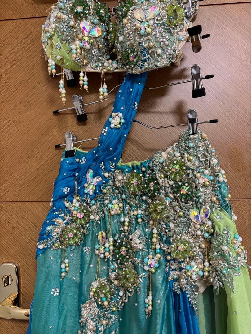 ベリーダンス ドレス Hoyda 青・緑