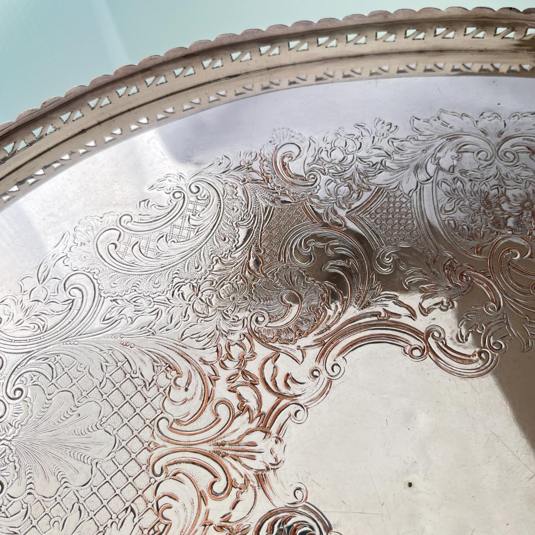 【Barker & Ellis】 ギャラリートレー 50cm 透かし 大型