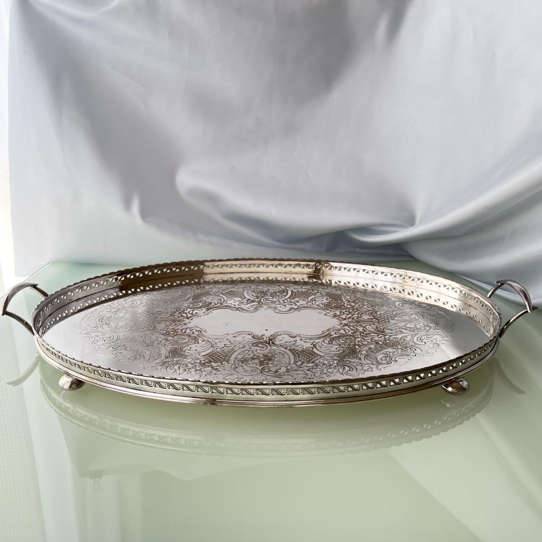 【Barker & Ellis】 ギャラリートレー 50cm 透かし 大型