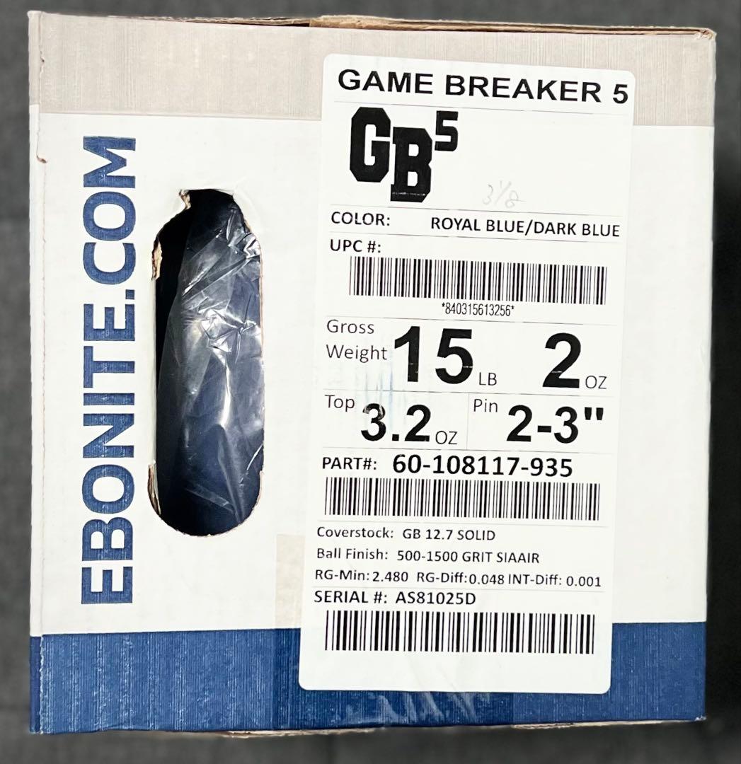 ★再再値下★15ポンド新品★人気ゲームブレイカー5★GB5★EBONITE★