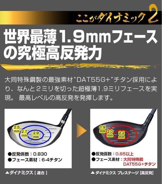 【新品】激飛び20Yアップの高反発誕生！ダイナミクス プレステージ ドライバー