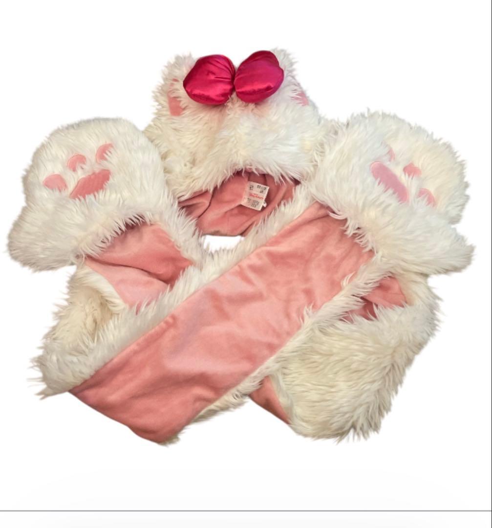 ディズニー　マリーちゃん　マフラーファンキャップ　カチューシャ